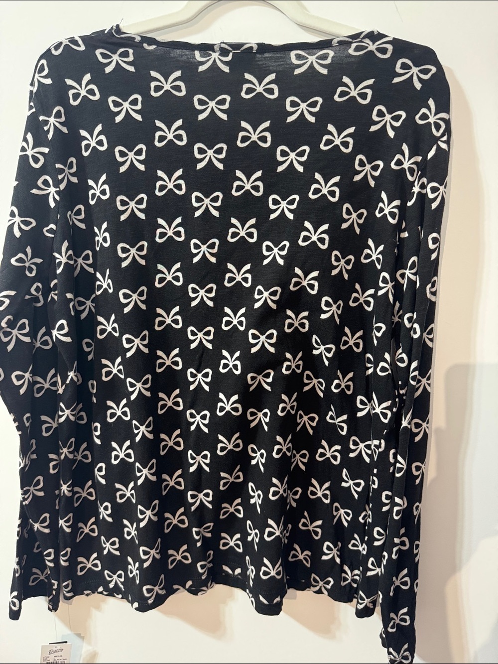Architect Black Long Sleeve Tee with White Bow Print - Size Medium & Large - Picture 5 of 8